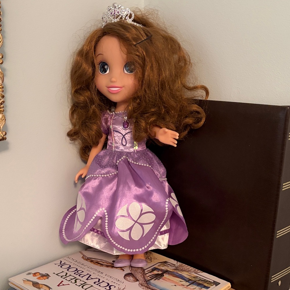 Disney Princess Doll with Purple Dress and Tiara